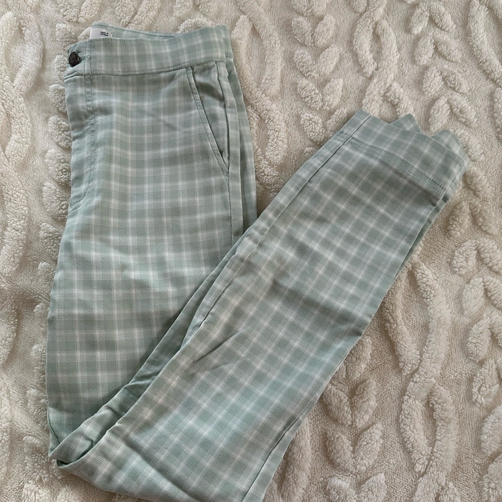 Hollister Mint Checkered Pants